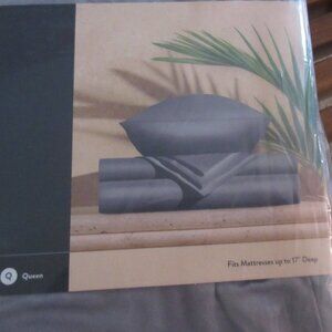 MIRACLE MADE BRAND Queen Sheet Set in Stone (Gray) Color